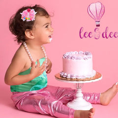 LINLULU hot pink 1st birthday hat detail glitter accents for festive cake-smash moments