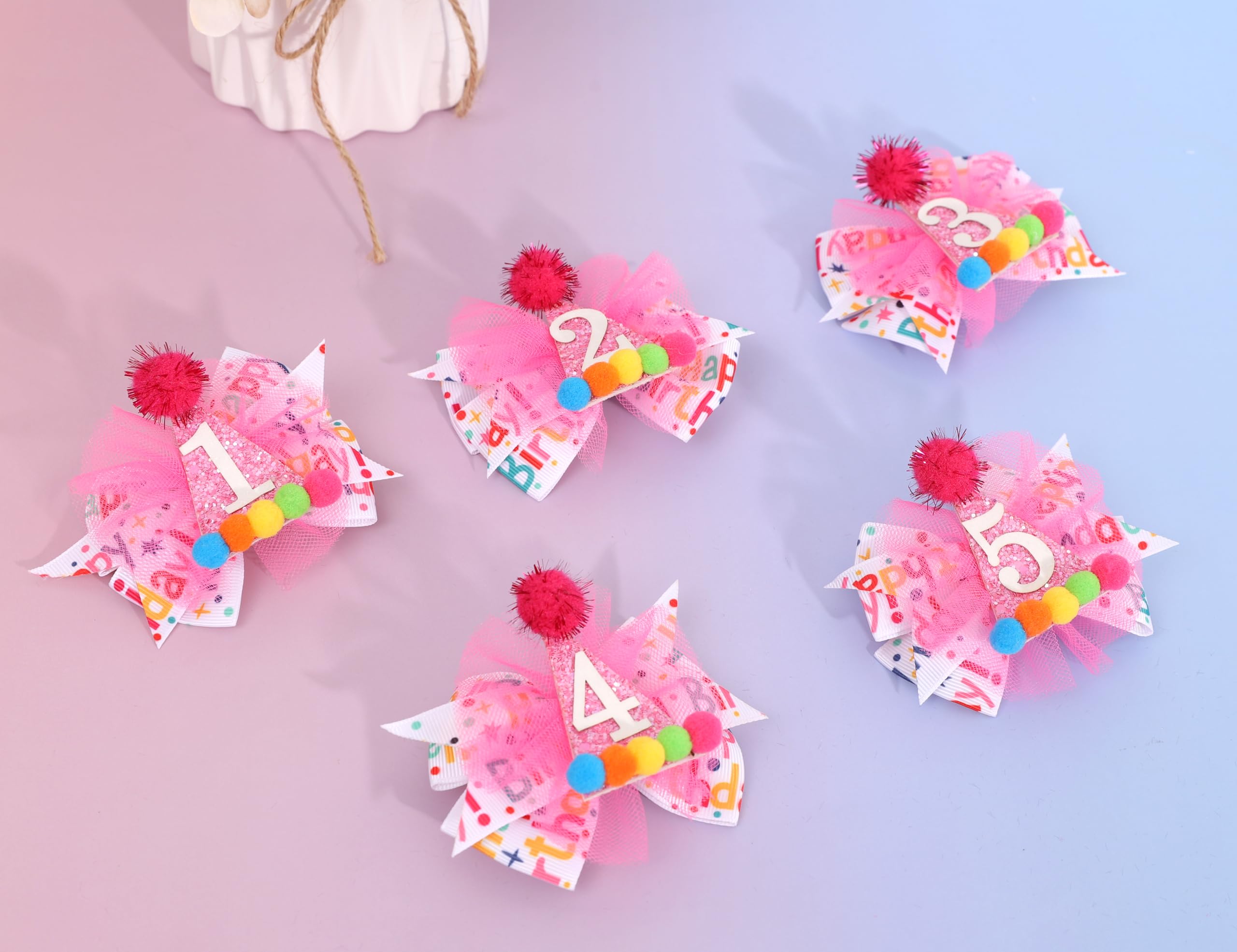 LINLULU Pink Birthday Bow detailing stitching and glitter accents for cute outfits.