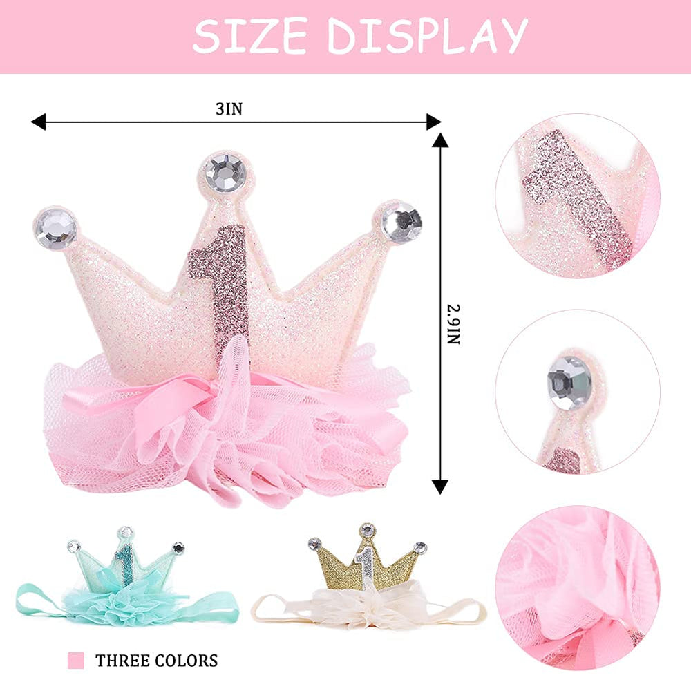 LINLULU pink-tulle-bow-crown adds a dreamy touch for photos.