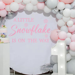LINLULU Snowflake-babyshower-background-decal provides versatile backdrop options for walls or props.