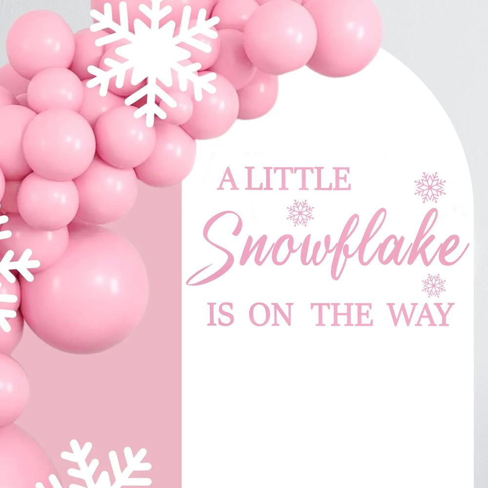 LINLULU Wall-to-balloon-arch-decor-enhancer brightens backdrop sections with frosted winter vibes.