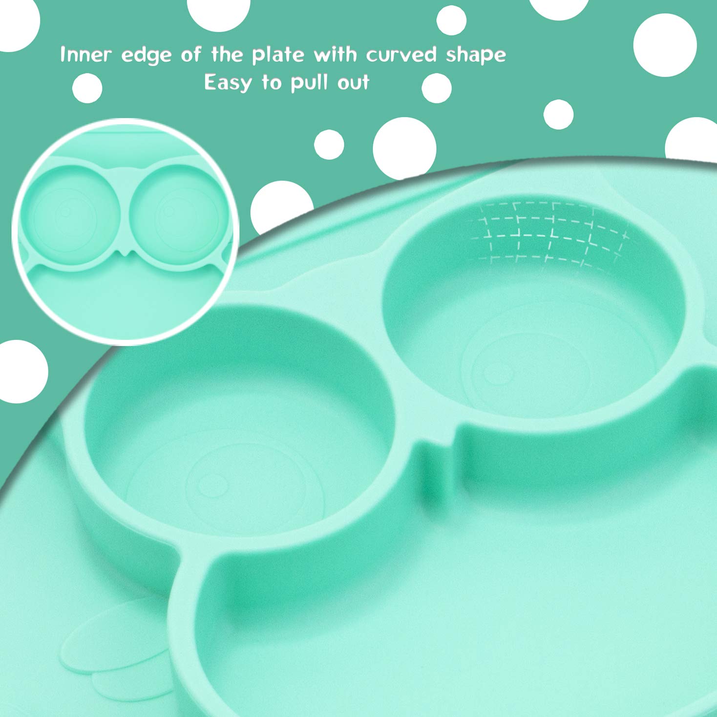 Linowos BPA-free Silicone Plate offers a safe, flexible self-feeding surface.