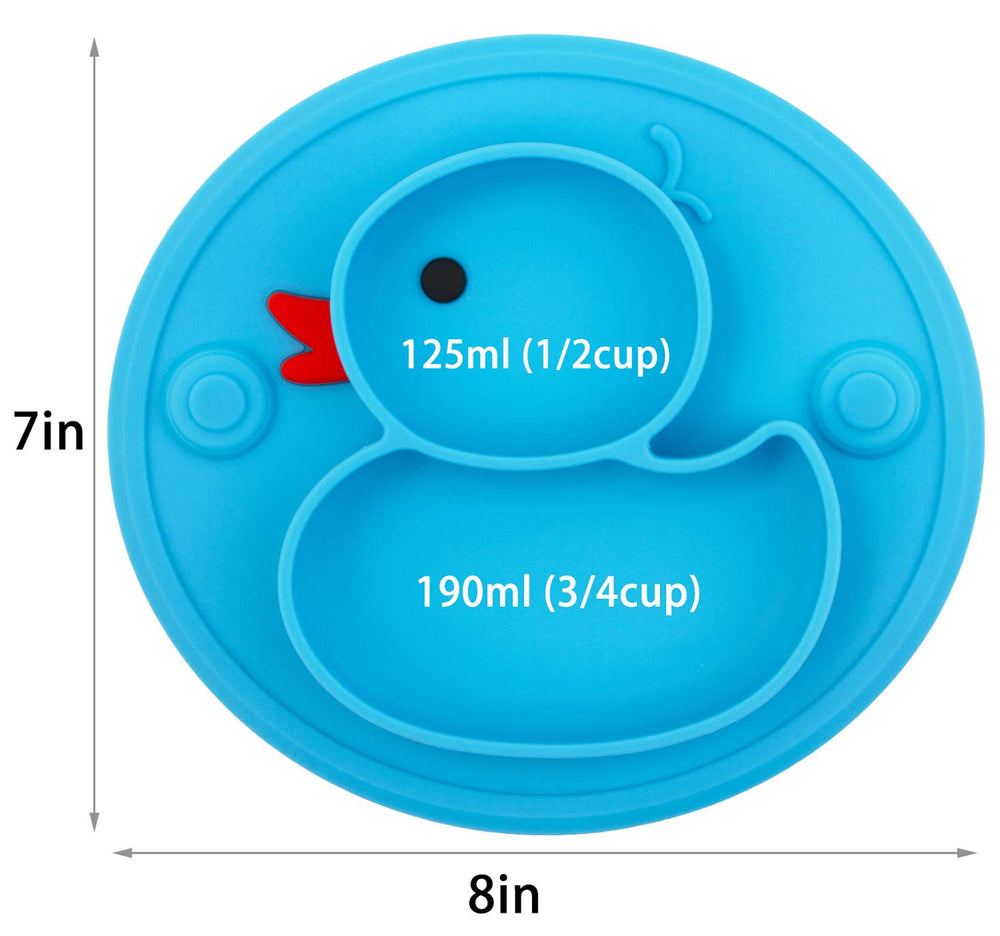 Linowos plate protruding edge blocks spills during mealtime