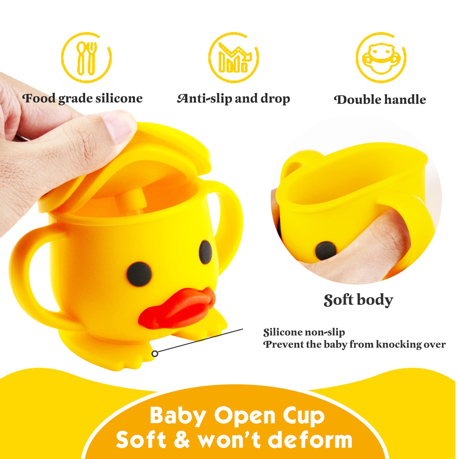 Linowos open-mouth design cup makes transition from straw easy