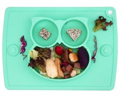 Linowos Owl Cyan Divided Plate keeps meals neat and fun for toddlers.