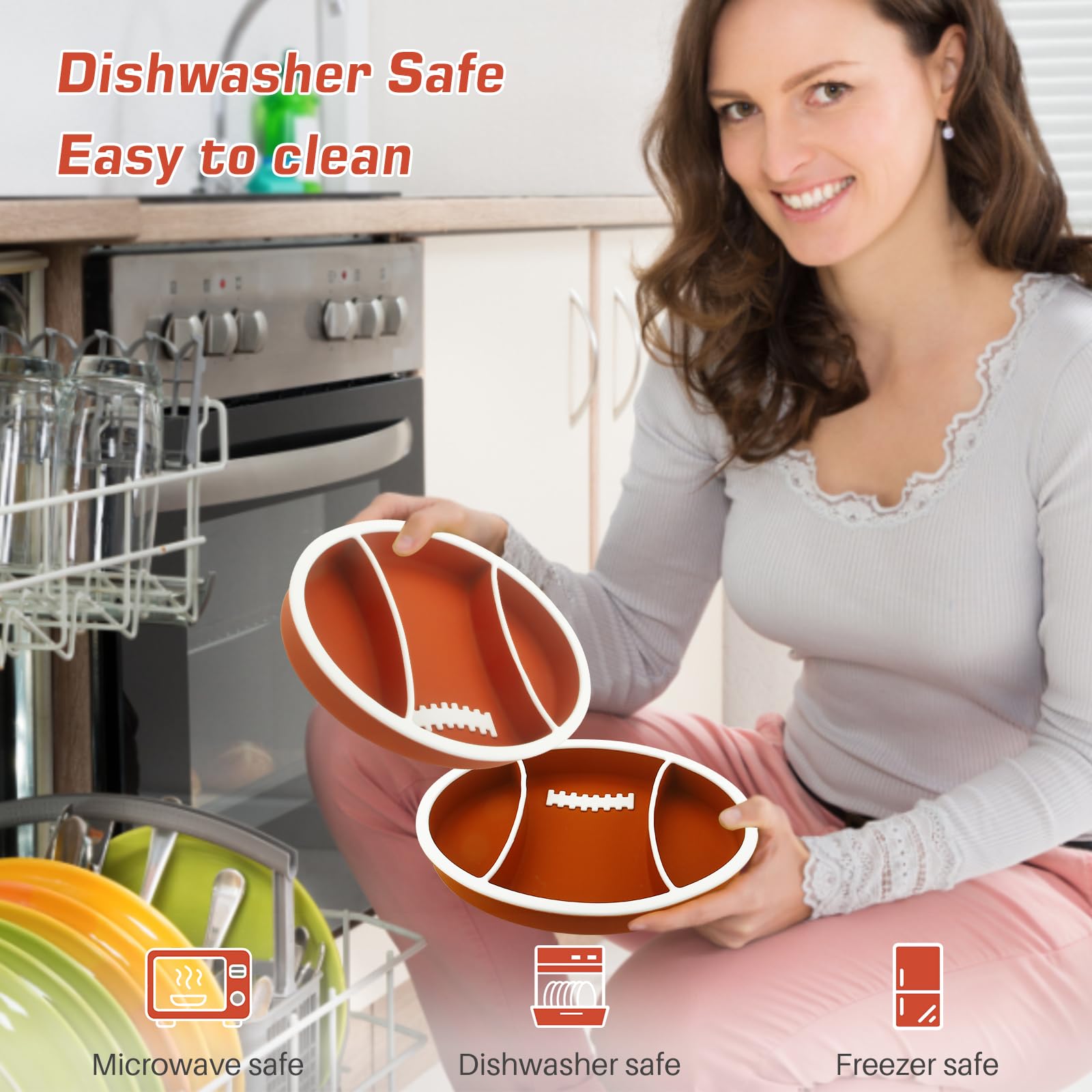 Linowos dishwasher-safe plate cleans up easily after meals.