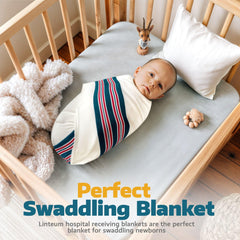 Linteum blanket-burp-cloth-use demonstrating versatile care at feeding.