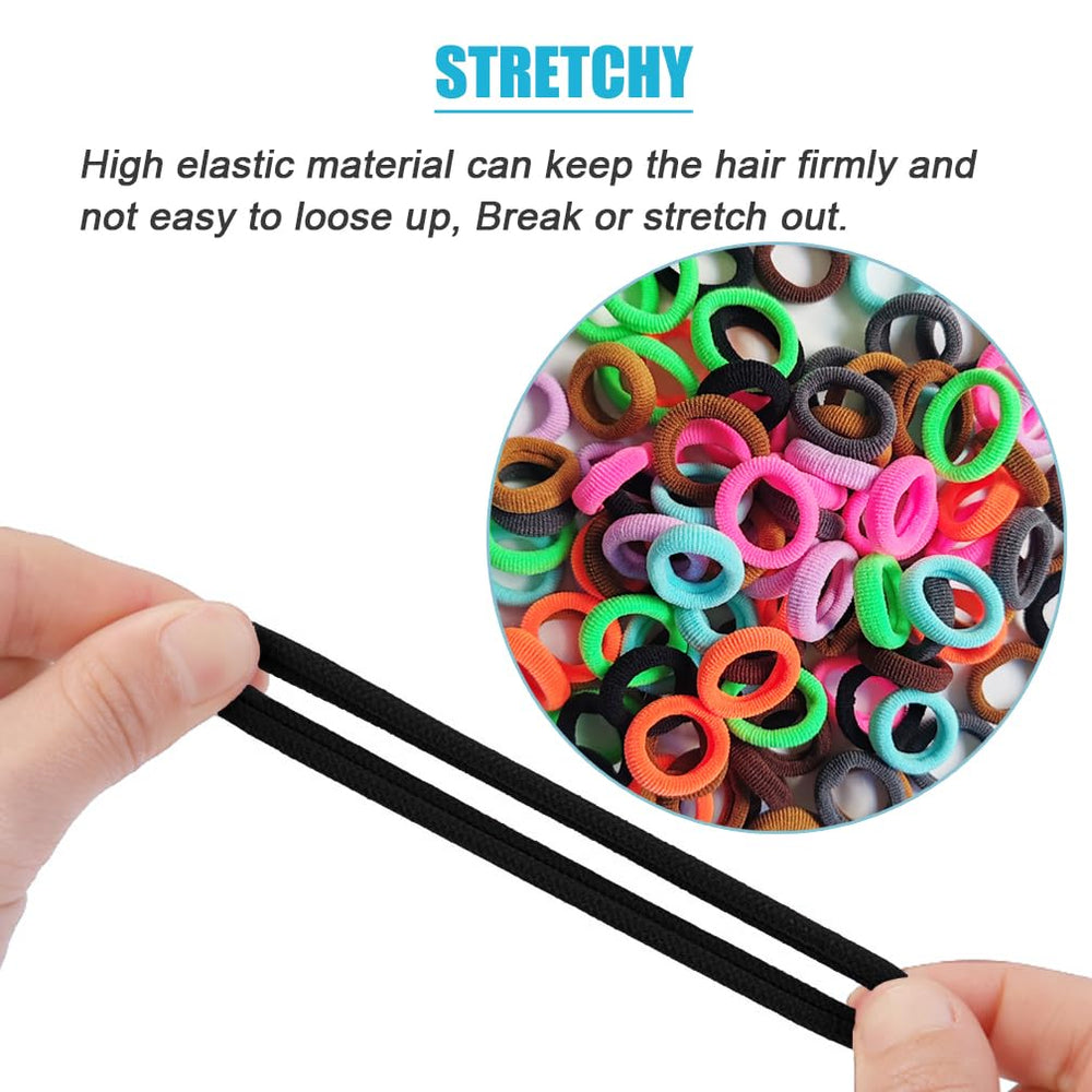 Lintopos baby hair ties closeup highlighting seamless edge for no-pull styling