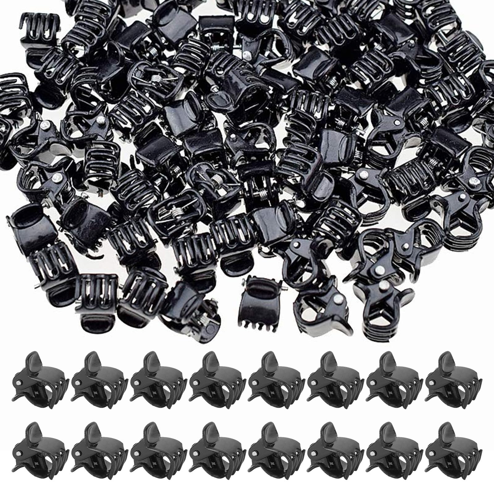 LINYUEARUI 200pcs tiny hair clips pack showing abundant daily styling options.