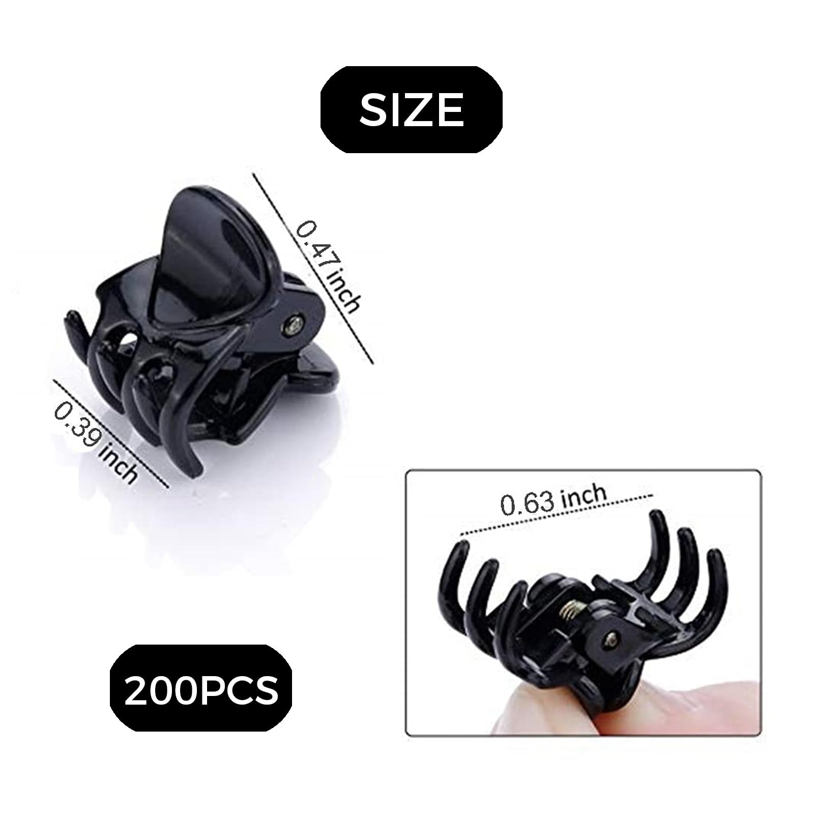 LINYUEARUI small black claw clip closeup with sturdy non-slip grip.