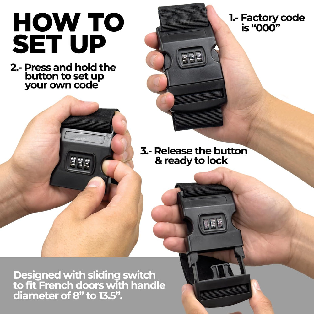 Lion Locks tool-free installation shown with no drilling required.