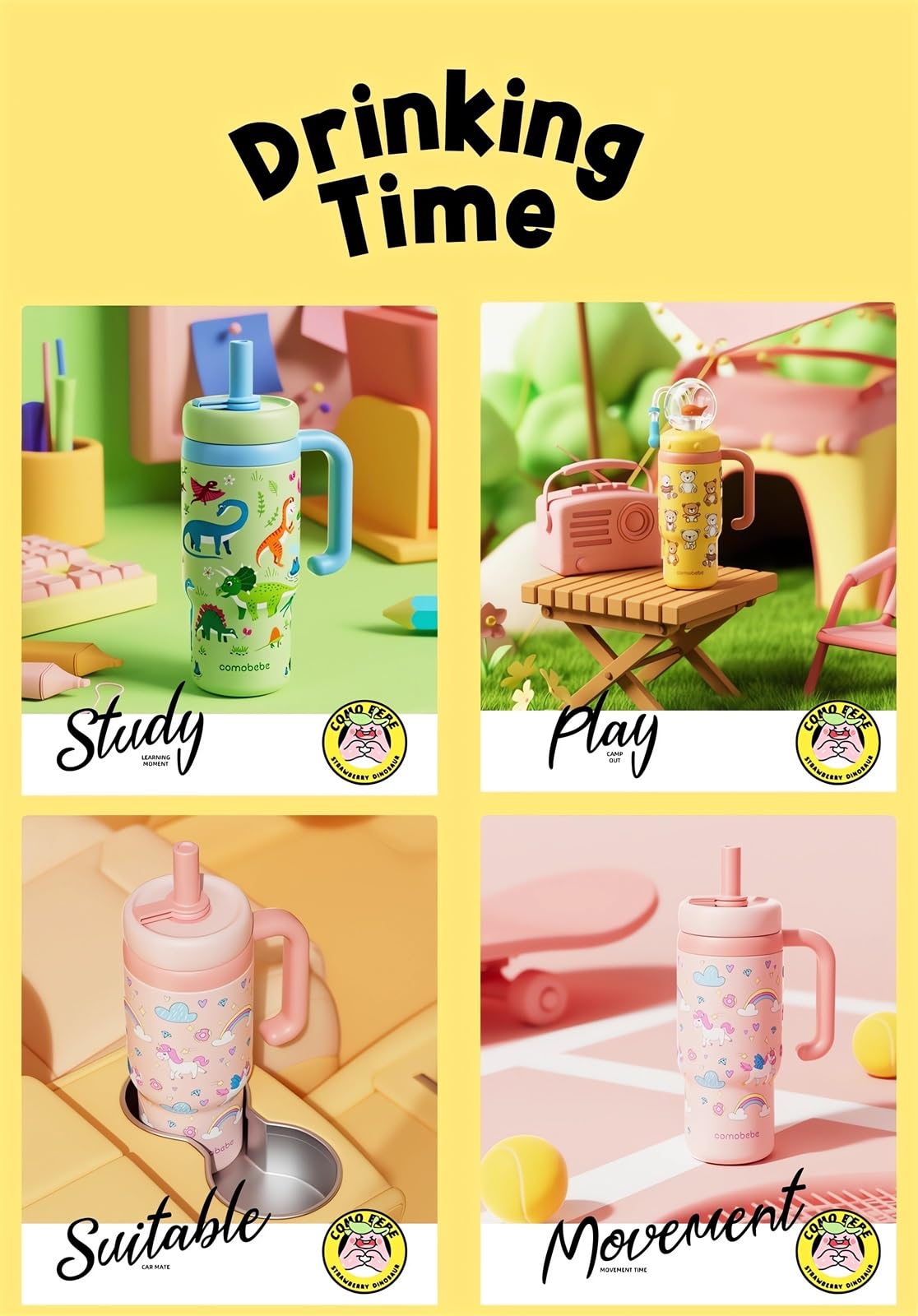 LIONICE kid-friendly handle design supports independent drinking.