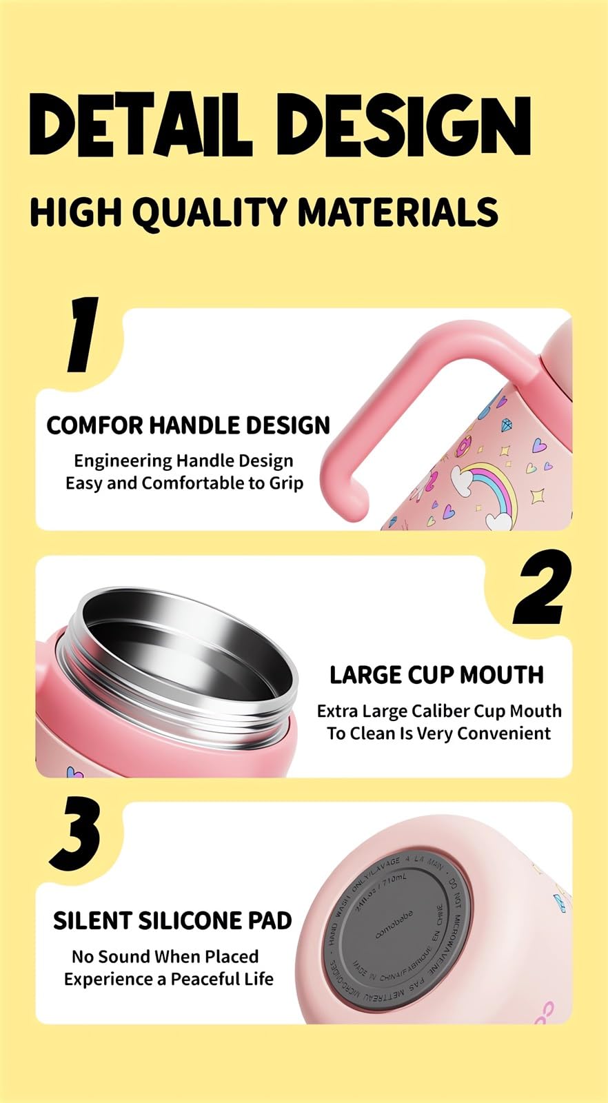LIONICE leak-proof cup cap prevents spills during travel and play.