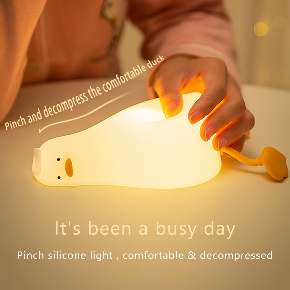Liqmin LED Duck Lamp suitable for nursery, dorm, or desk.