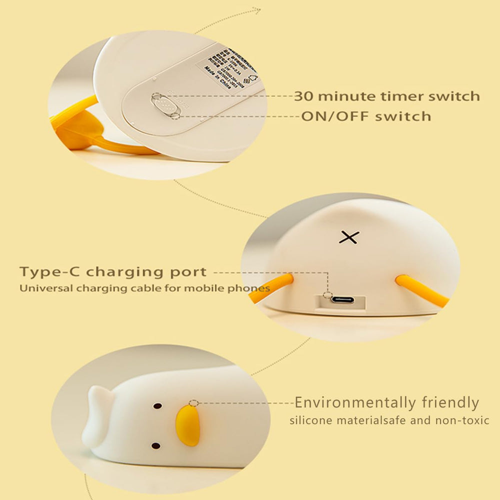 Liqmin LED Duck Lamp portable light source for camping or travel.