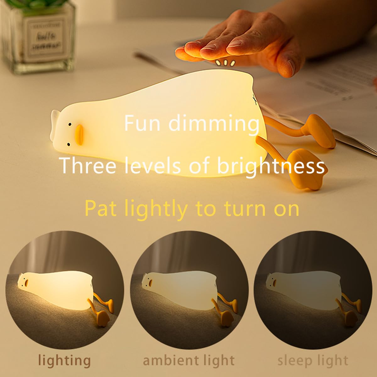Liqmin LED Duck Lamp with remote control for easy brightness adjustments.