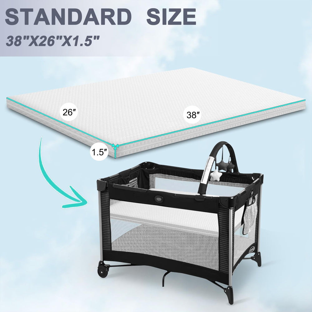 Lisara Pack and Play Cover closeup on ice silk fabric delivering cooling comfort.