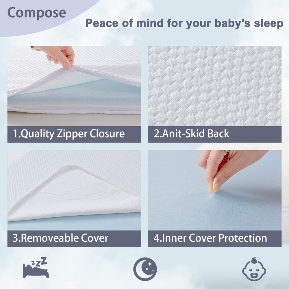Lisara Soft-Side cooling foam detail for gentle, breathable baby support.
