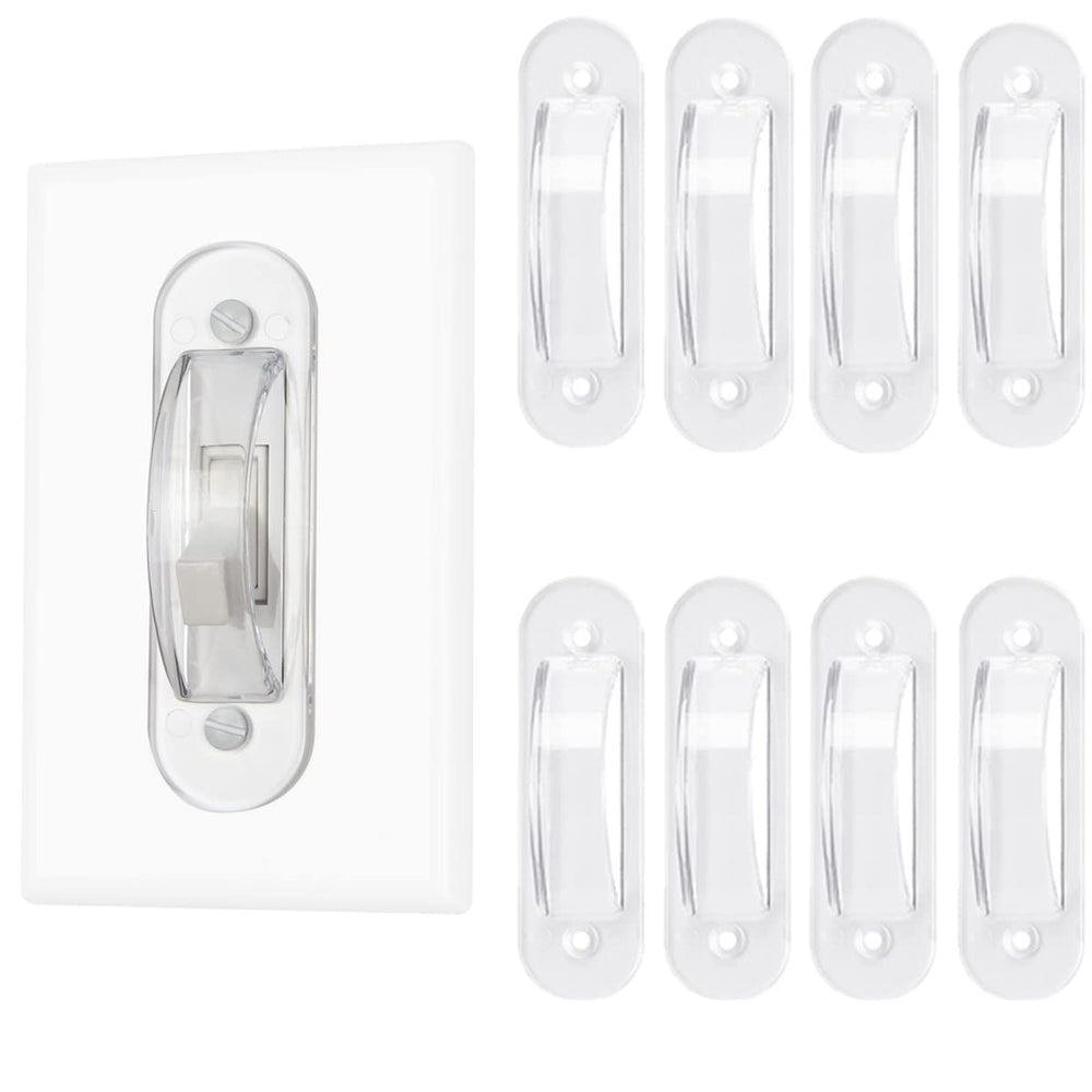 Lisol wall switch guards clear plate cover blends into walls for discreet safety.