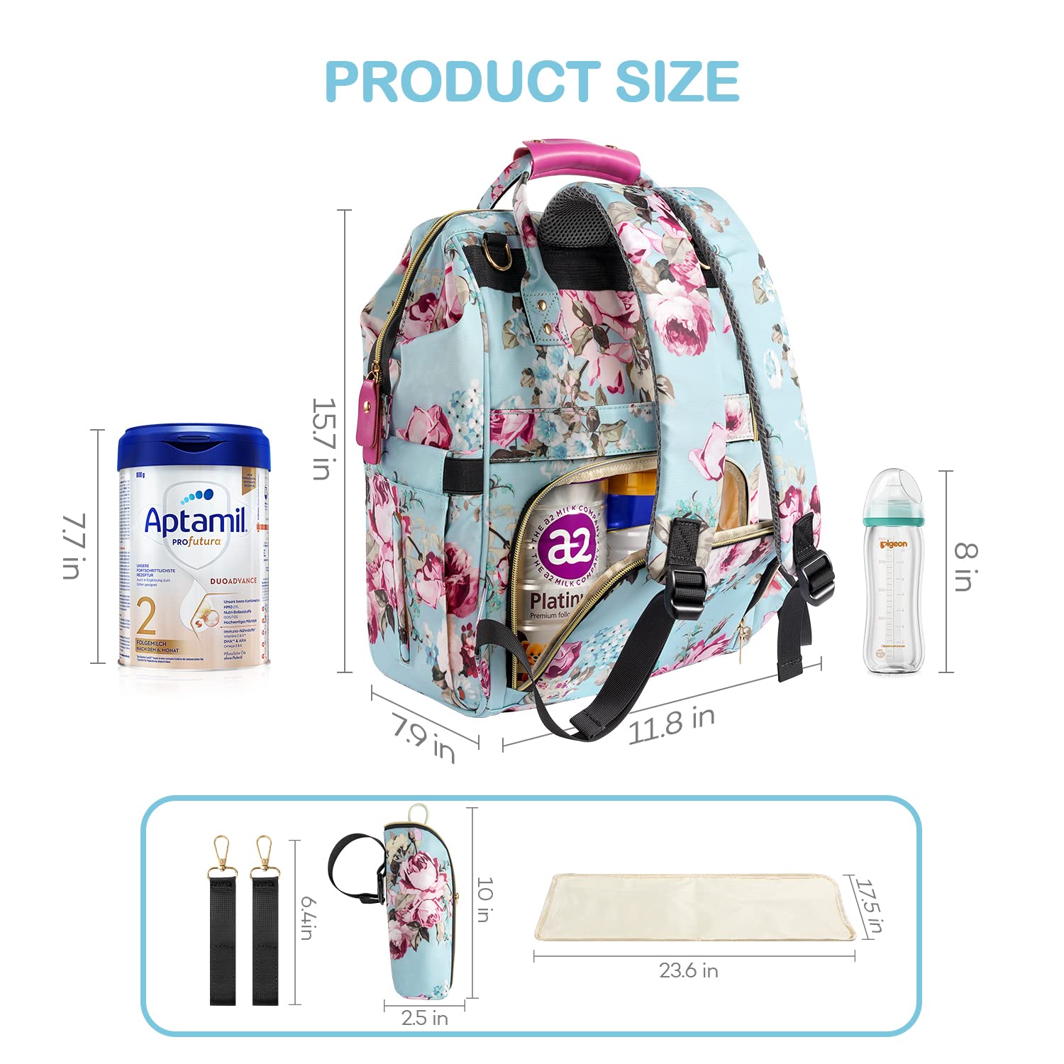 LitBear diaper bag backpack anti-theft pocket secures essentials on the go