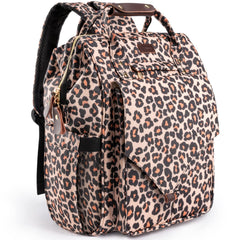LitBear diaper bag backpack in leopard fashion for stylish on the go organization