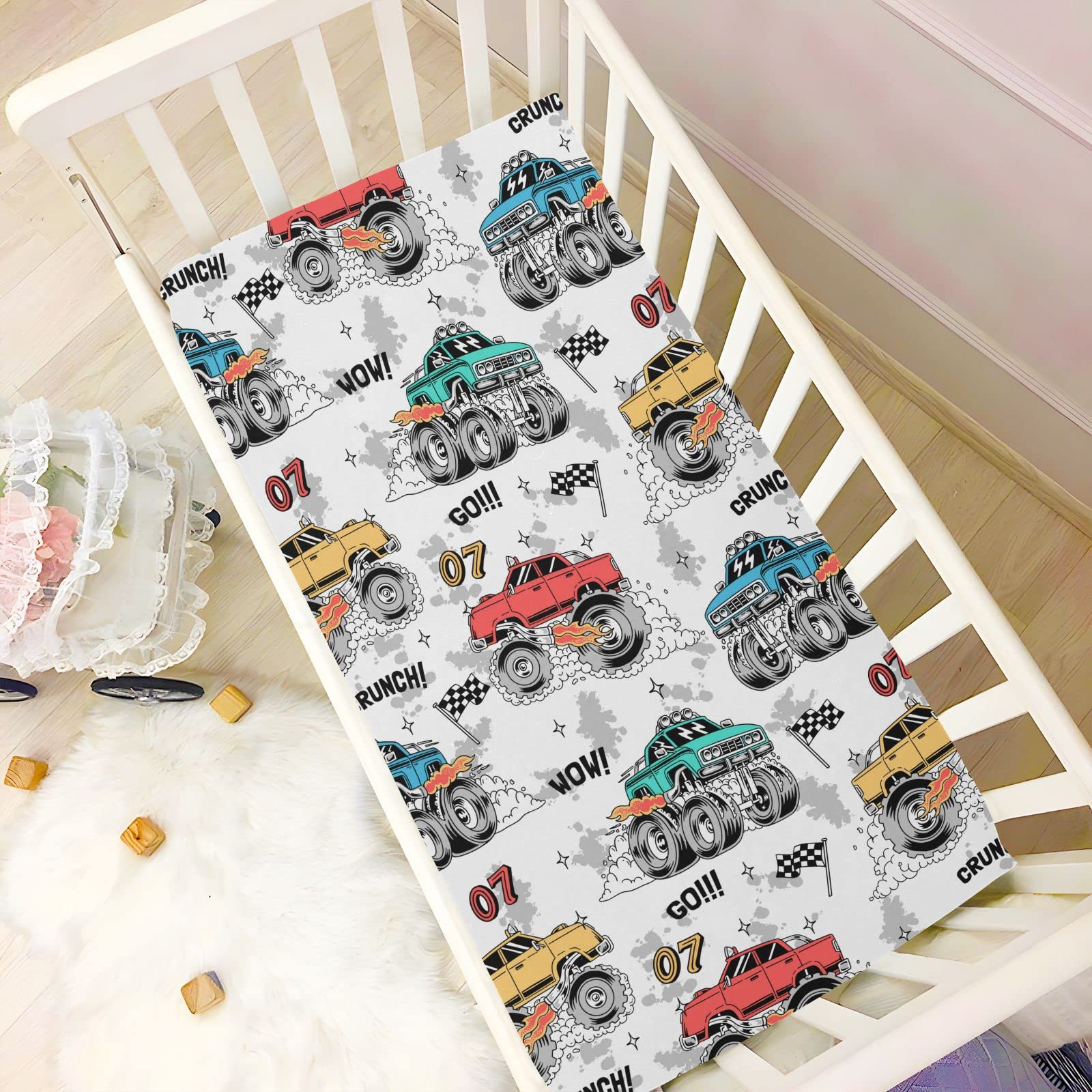 Litebear Monster Trucks sheet machine washable for easy care and quick cleanup.
