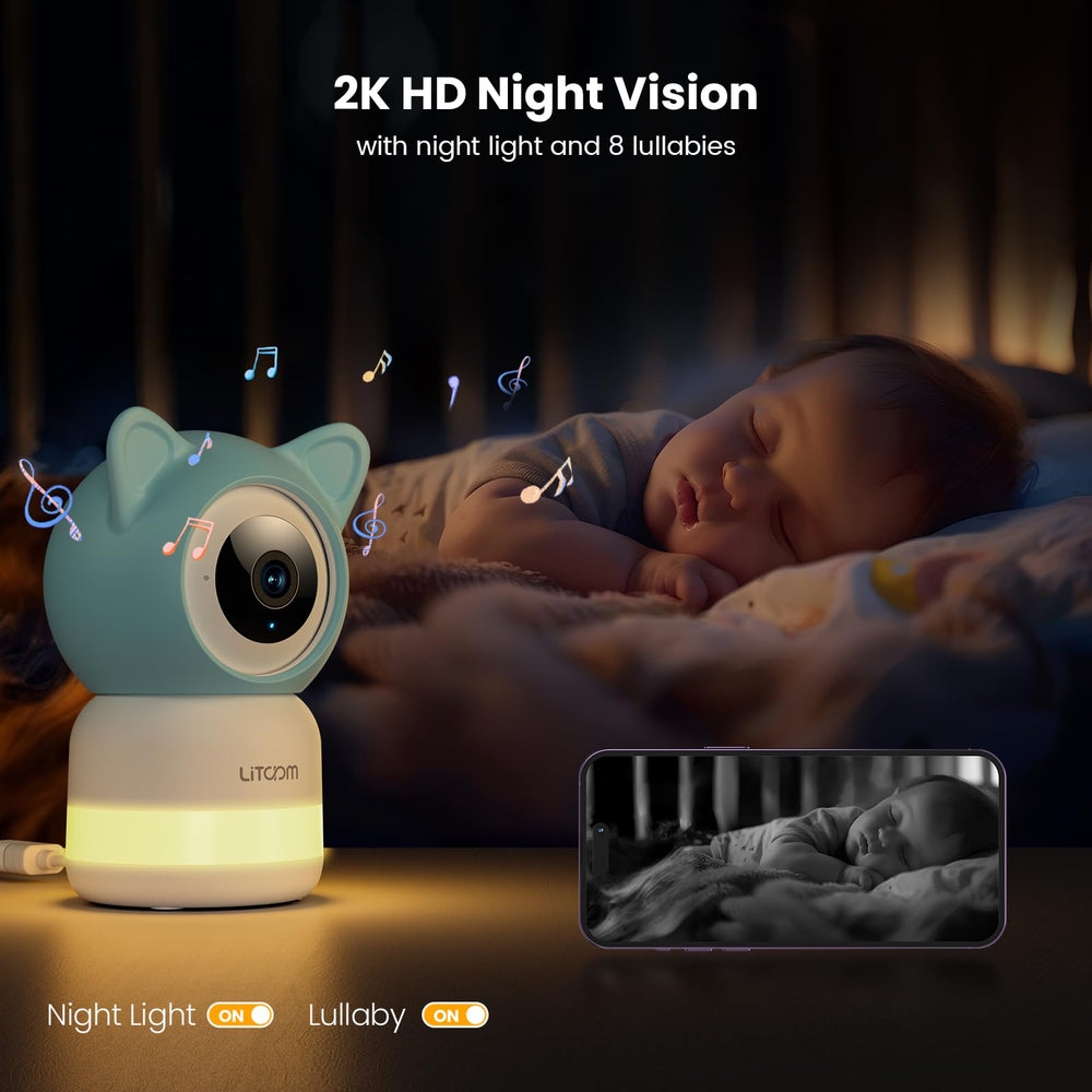 Litokam baby monitor offering seamless 2-way talk for comforting a child