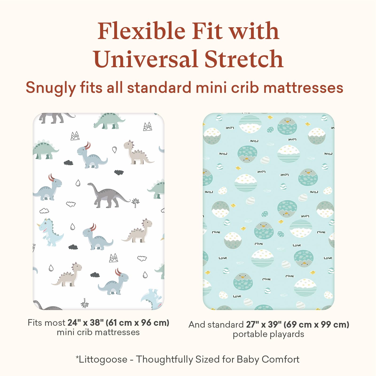 Littogoose Graco Pack and Play Sheet closeup fabric shows soft microfiber.
