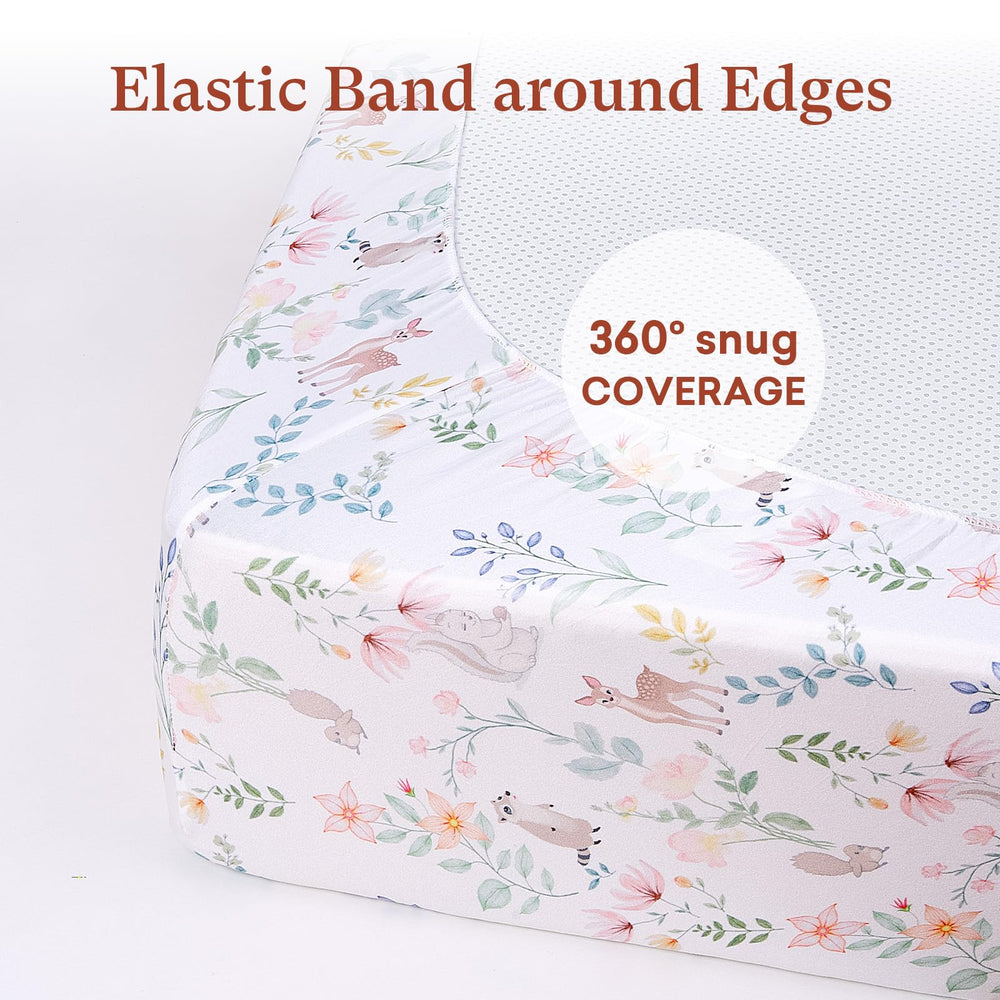 Littogoose Graco Pack and Play Sheet in colors complements nursery decor.