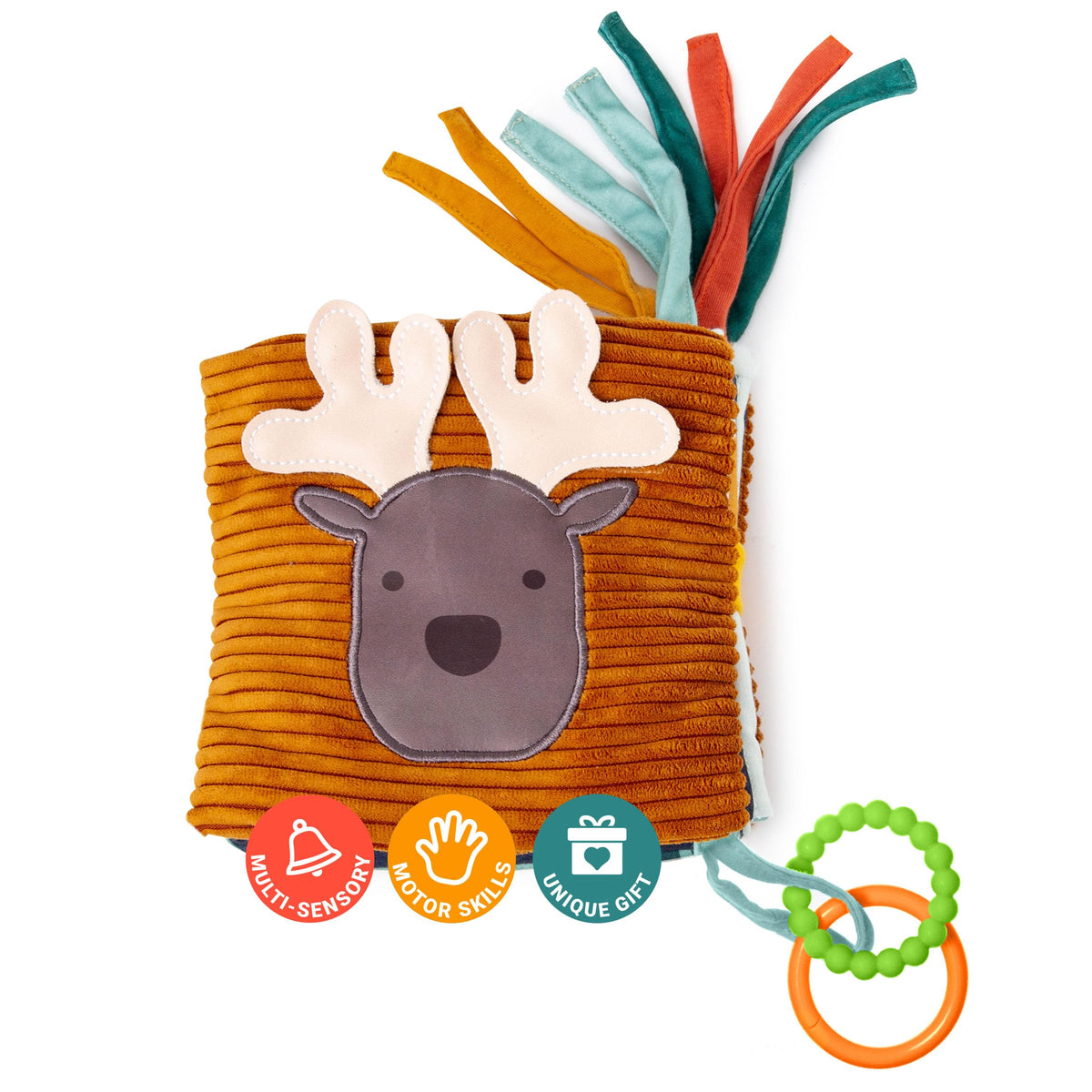 Little Big Friends forest activity book front cover invites tactile exploration and visual interest.