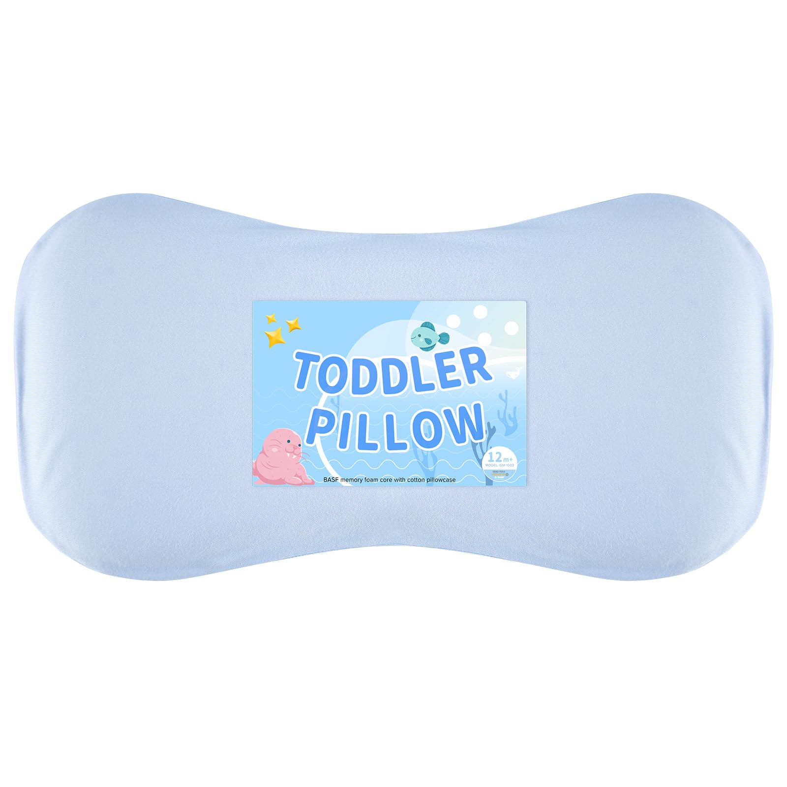 Little Bo Baby Toddler Pillow BASF memory foam core provides cradling support for calm naps.