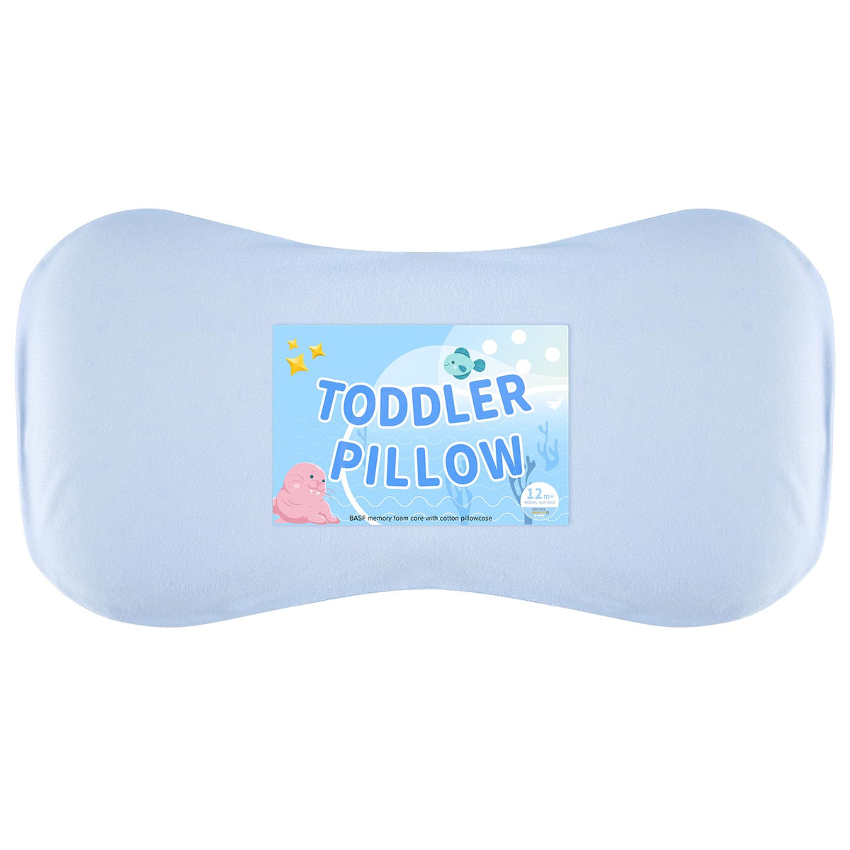 Little Bo Baby Toddler Pillow BASF memory foam core provides cradling support for calm naps.