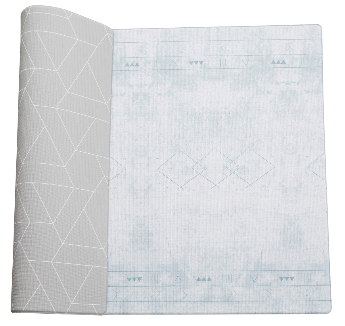 LITTLE Bot Ofie mat close-up reveals a soft-touch surface for gentle baby play