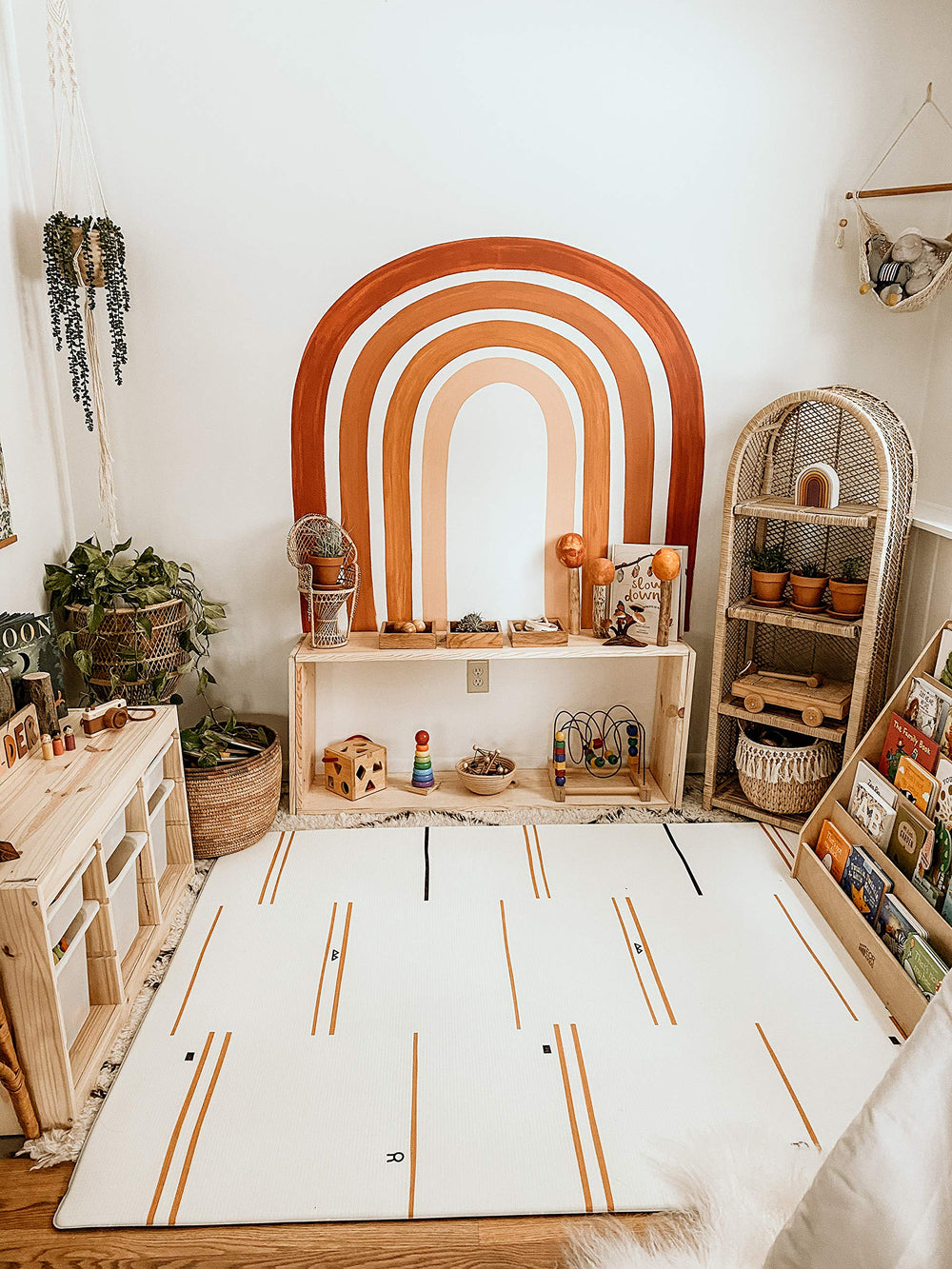 Little Bot Ofie mat rolled for storage offers easy cleanup and space saving.