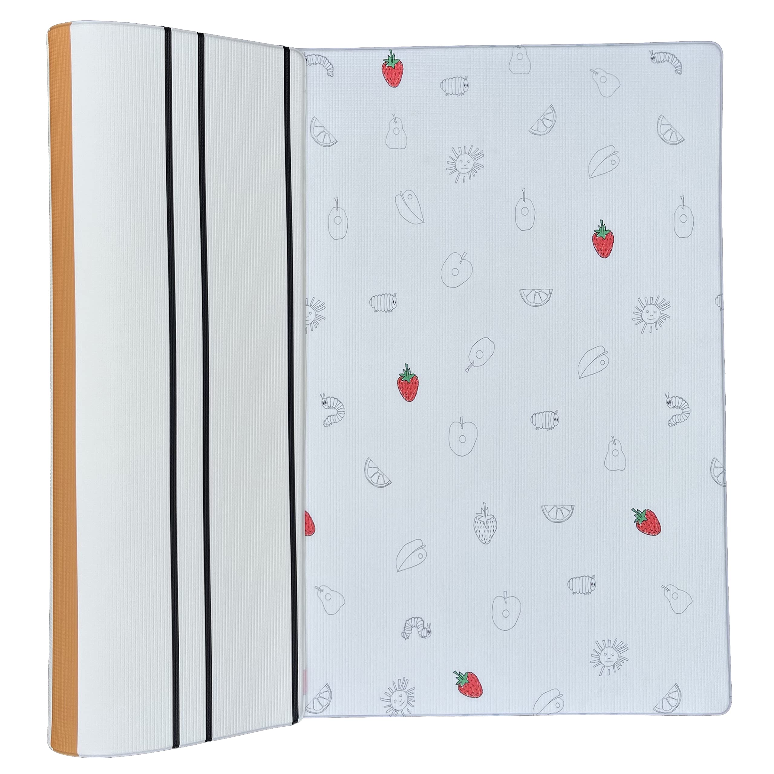 LITTLE Bot play mat with caterpillar doodle supports tummy time and sensory exploration.
