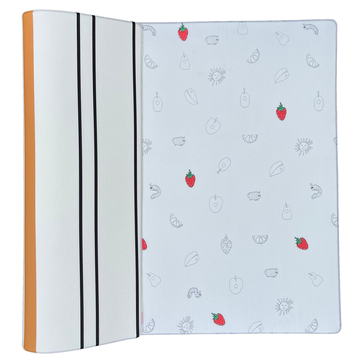 LITTLE Bot play mat with caterpillar doodle supports tummy time and sensory exploration.
