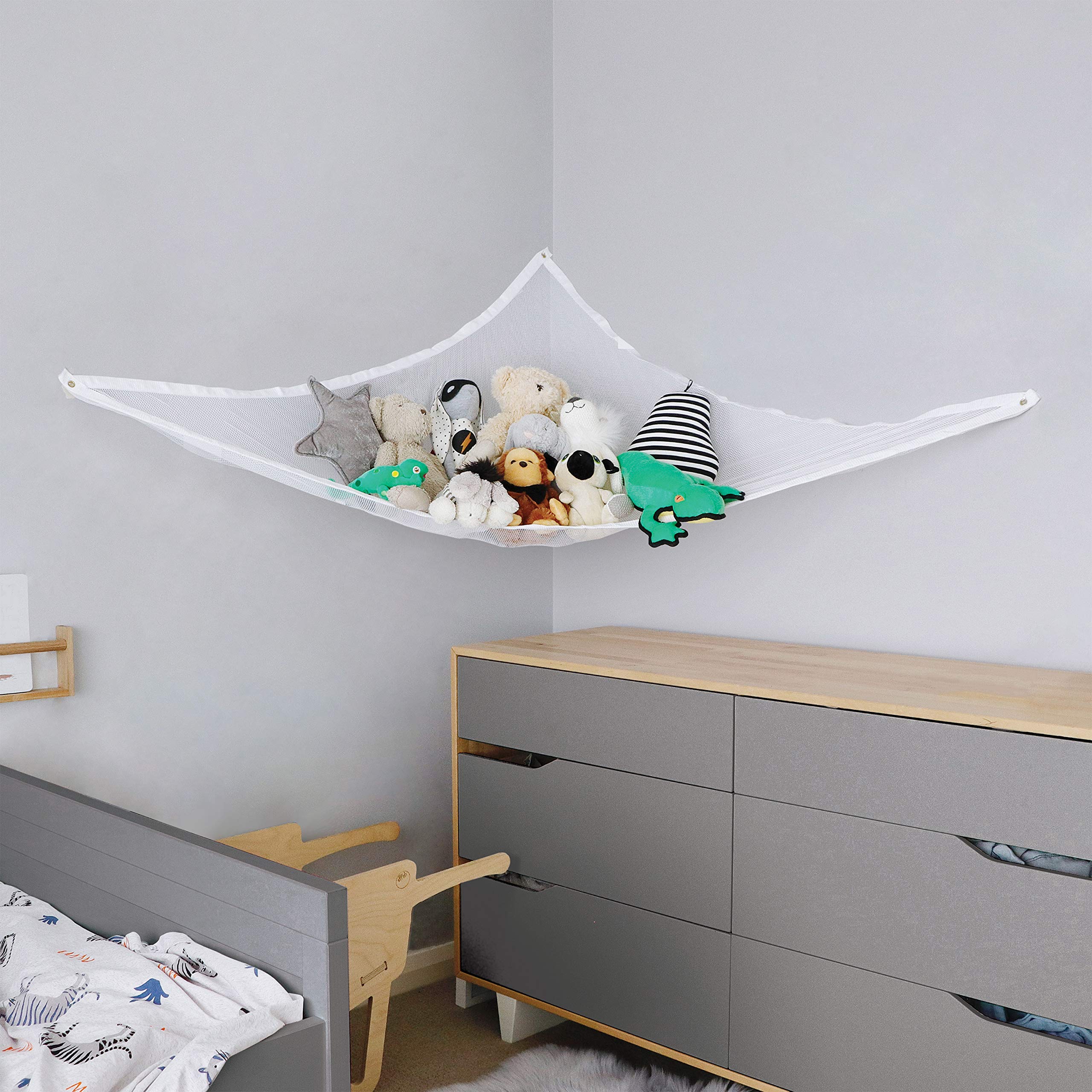 Extra-large Little Chicks toy net shows ample storage for giant and small plush toys.