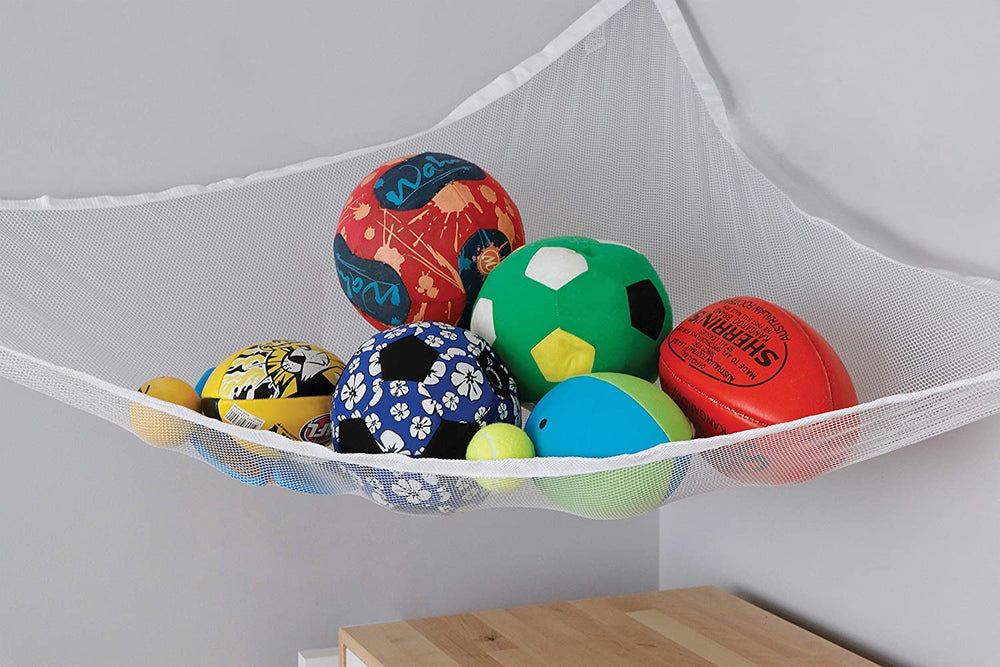 Room-organization hammock from Little Chicks blends with decor while reducing clutter.