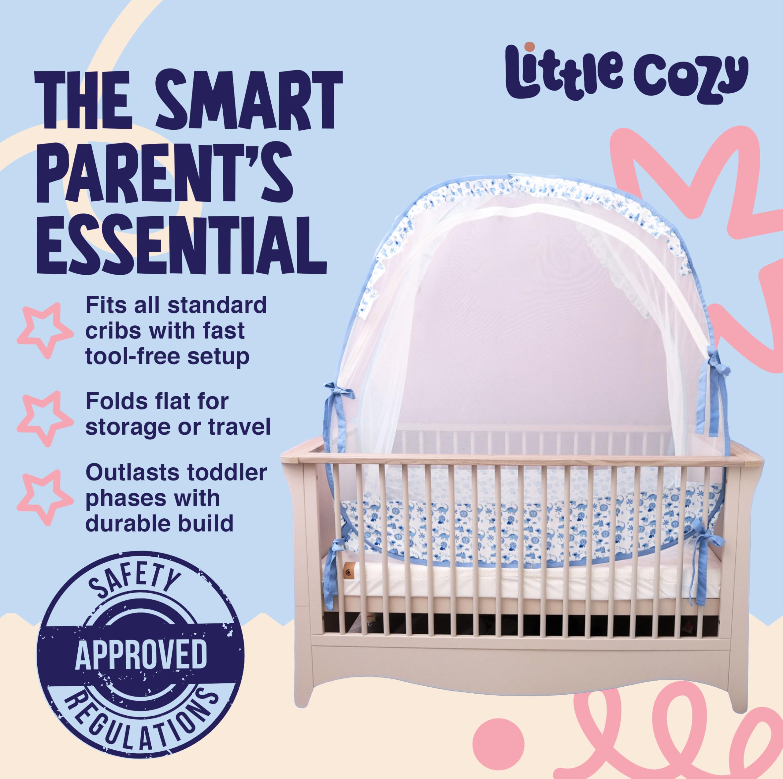 Little Cozy crib tent blends neutral nursery style with protection