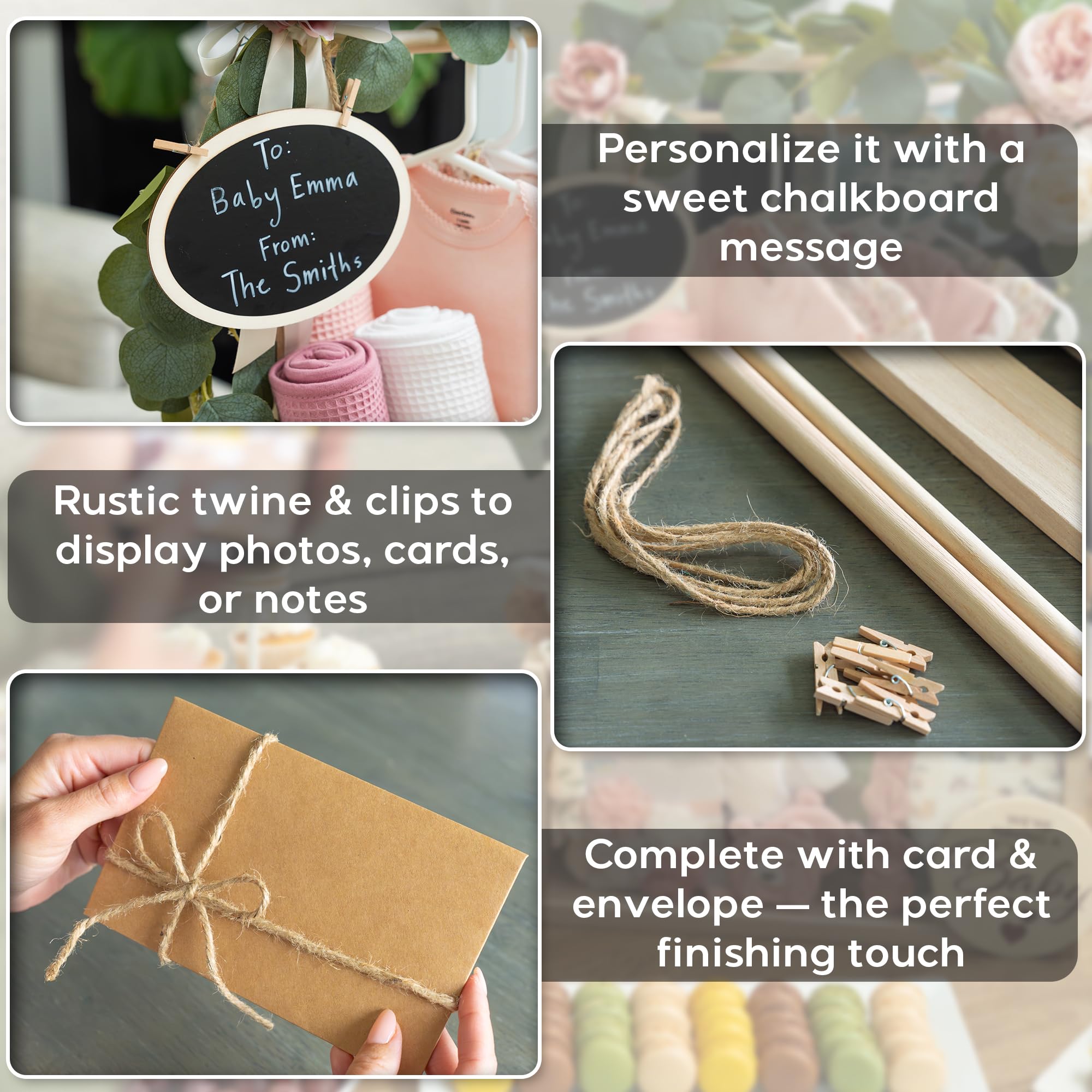 Little Cuteness chalkboard with white marker for custom greetings
