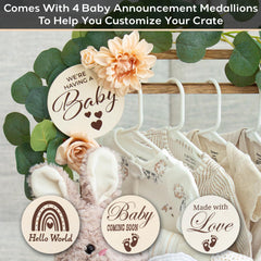 Little Cuteness custom-letter sets and signs personalize a baby gift.