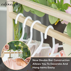 Little Cuteness natural wood greenery accent with eucalyptus and ties included.