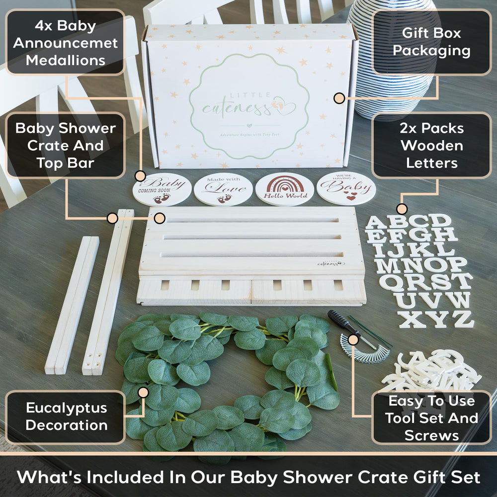 Little Cuteness wooden baby closet showing hanging bar for easy outfit access.