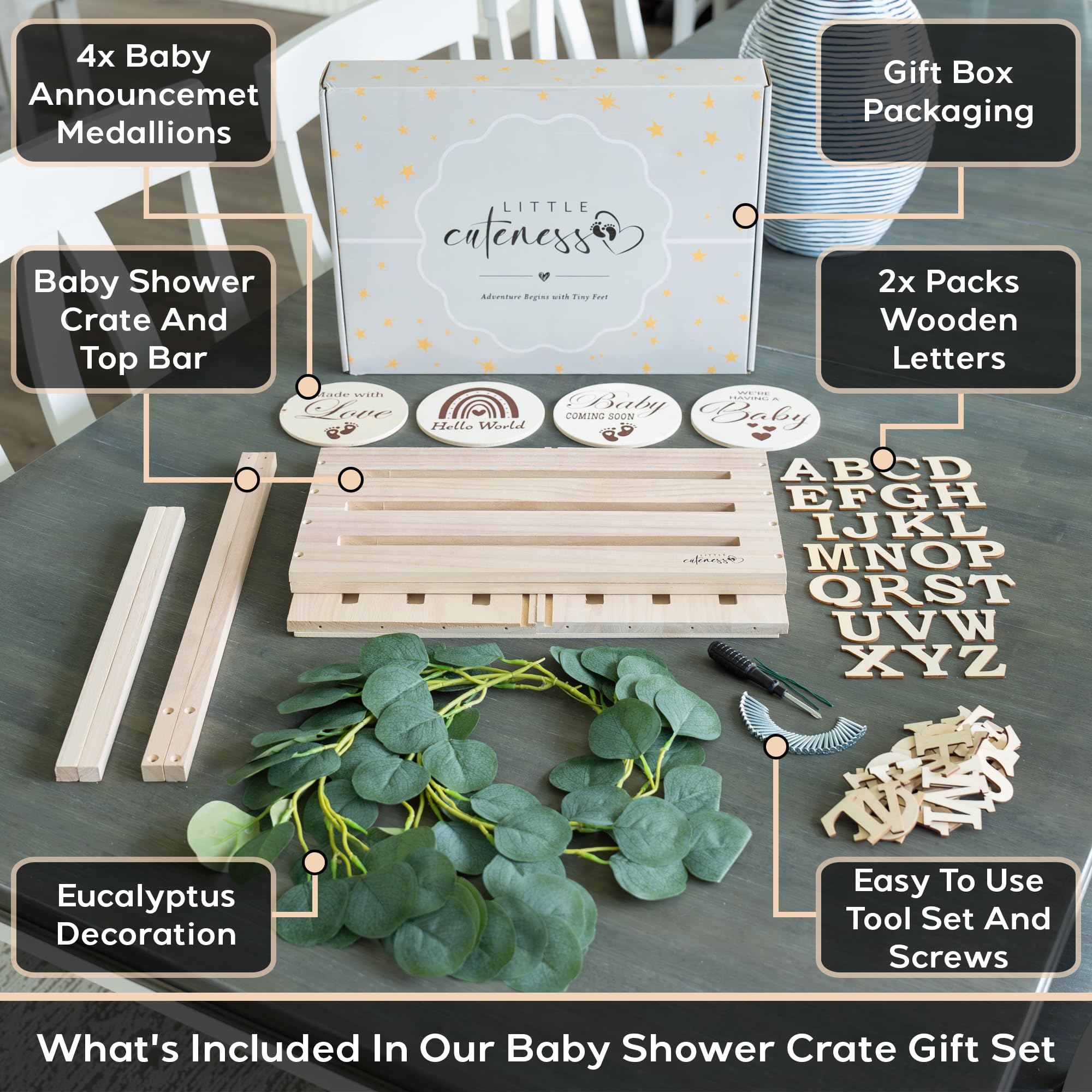 Little Cuteness crate closet features cutout carrying handles for easy transport.