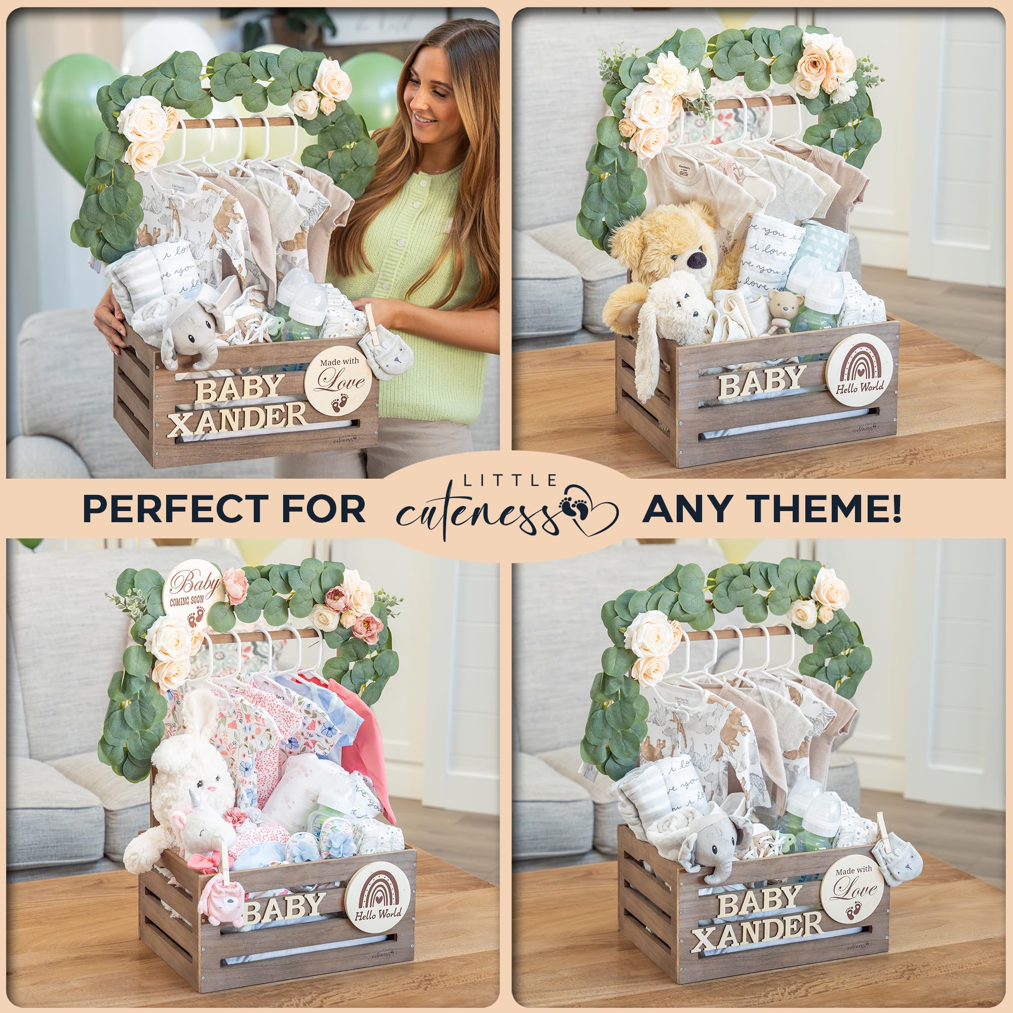 Little Cuteness cutout carrying handles ensure easy transport and stylish display