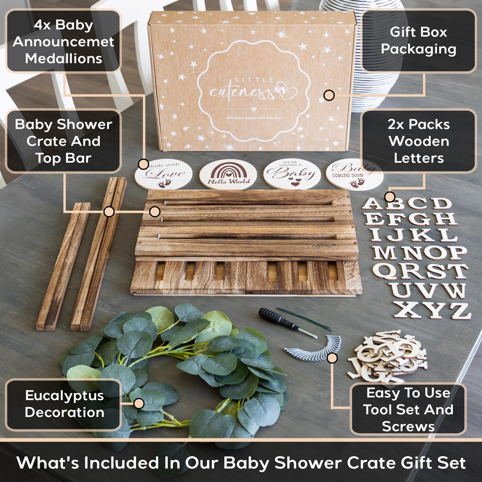 Little Cuteness dual-rod crate closet shows two bars for hangable outfits.