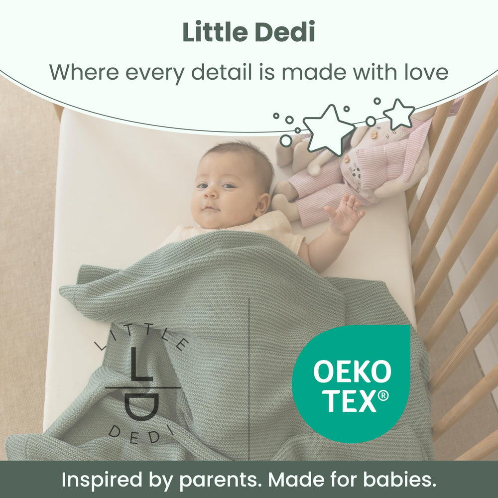Little Dedi Alina blanket green packaged as a baby shower gift.