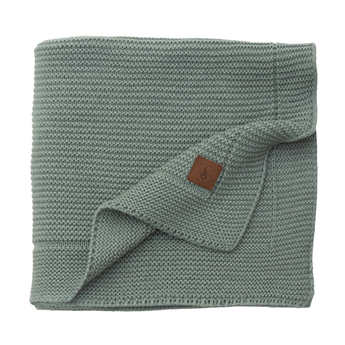 Little Dedi Alina blanket green folded for quick snuggles and compact nursery storage.