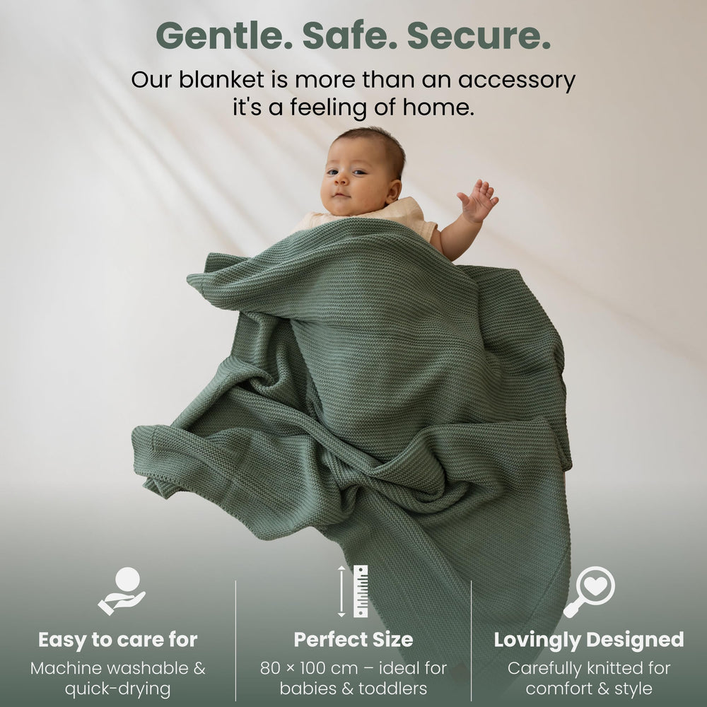 Little Dedi Alina blanket green personalized with name for a thoughtful keepsake.