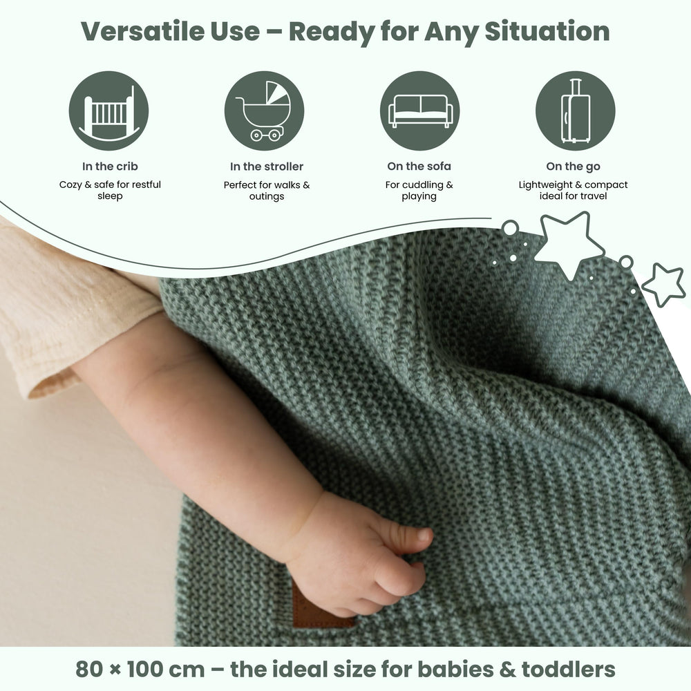 Little Dedi Alina blanket green travel mat for on-the-go naps.